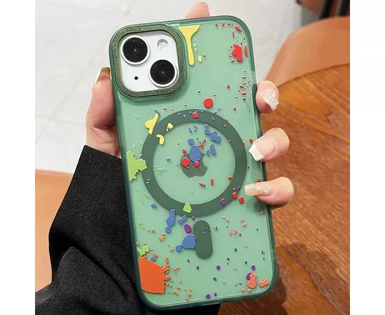 Чохол TPU+PC Flush with MagSafe для Apple iPhone 14 (6.1") Dark green