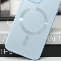 Чохол TPU+Glass Sapphire Midnight with MagSafe для Apple iPhone 14 (6.1") Блакитний / Blue