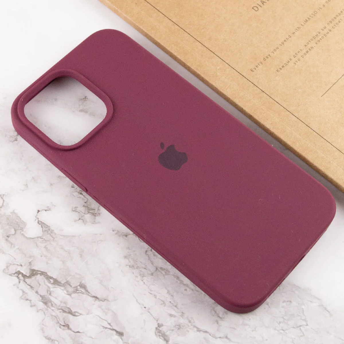 Чохол Silicone Case Full Protective (AA) для Apple iPhone 14 (6.1") Бордовий / Plum
