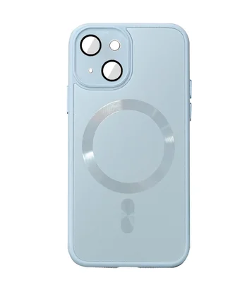 Чохол TPU+Glass Sapphire Midnight with MagSafe для Apple iPhone 14 (6.1") Блакитний / Blue