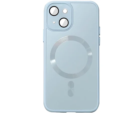 Чохол TPU+Glass Sapphire Midnight with MagSafe для Apple iPhone 14 (6.1") Блакитний / Blue