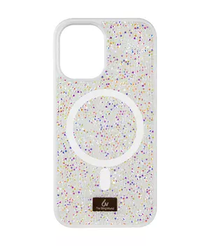 TPU чехол Bling World Rock Diamond with MagSafe для Apple iPhone 14 (6.1") White