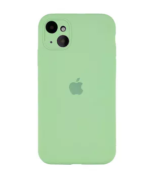 Чехол Silicone Case Full Camera Protective (AA) для Apple iPhone 14 (6.1") Мятный / Mint