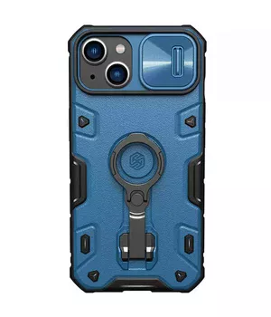 TPU+PC чохол Nillkin CamShield Armor Pro no logo (шторка на камеру) для Apple iPhone 14 (6.1") Синій