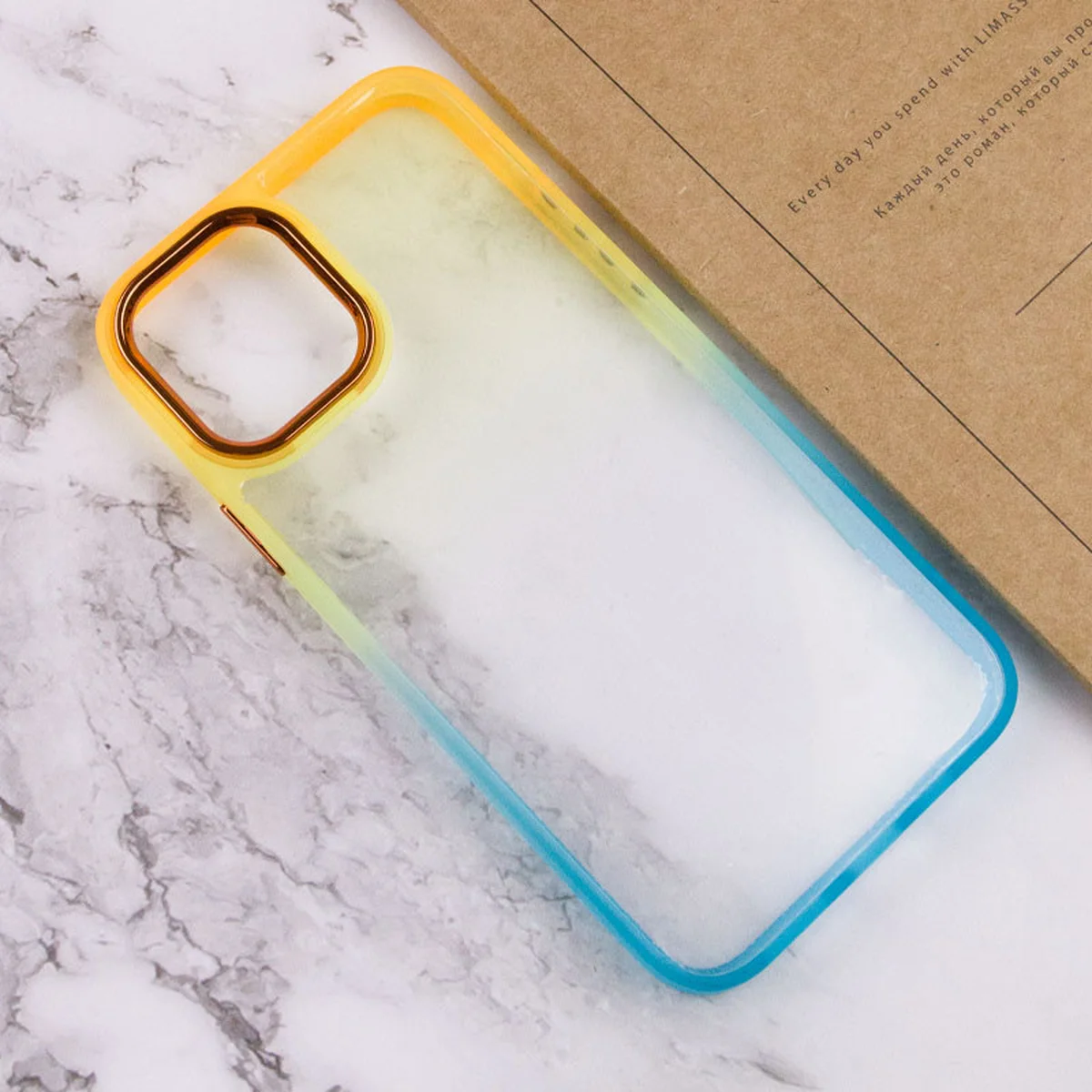 Чохол TPU+PC Fresh sip series для Apple iPhone 14 (6.1") Бірюзовий / Помаранчевий