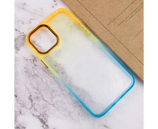 Чохол TPU+PC Fresh sip series для Apple iPhone 14 (6.1") Бірюзовий / Помаранчевий