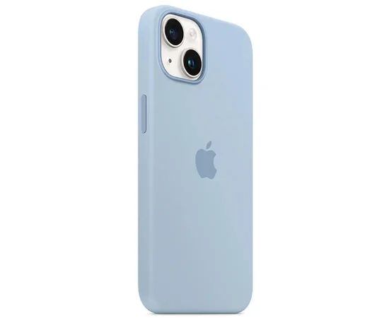Чохол Silicone case (AAA) full with Magsafe для Apple iPhone 14 (6.1") Синій / Sky