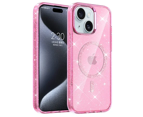 Чохол TPU Eclipse Sparkle (MagFit) для Apple iPhone 14/13 (6.1") Pink