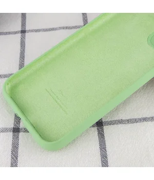 Чехол Silicone Case Full Camera Protective (AA) для Apple iPhone 14 (6.1") Мятный / Mint