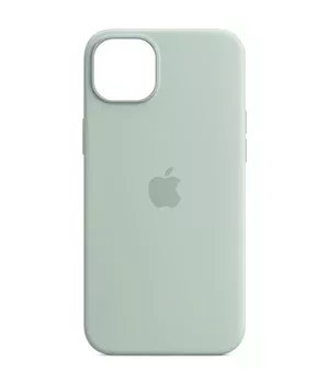 Чехол Silicone case (AAA) full with Magsafe and Animation для Apple iPhone 14 (6.1") Бирюзовый / Succulent