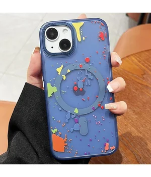 Чохол TPU+PC Flush with MagSafe для Apple iPhone 14 (6.1") Dark blue