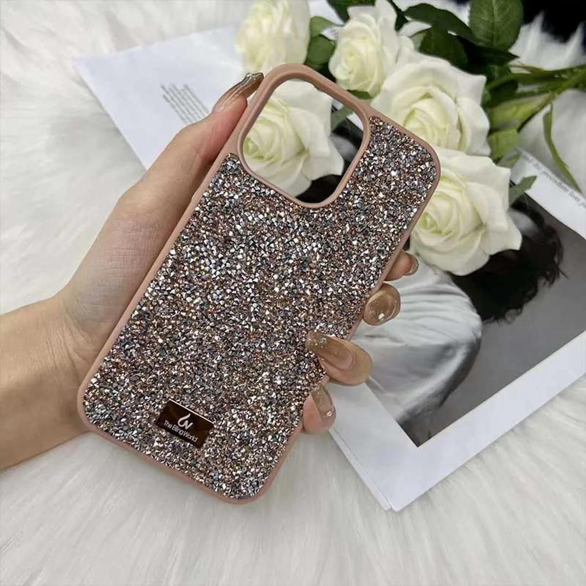 TPU чехол Bling World Rock Diamond для Apple iPhone 14 (6.1") Розовый