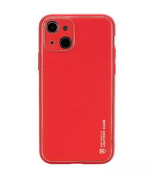 Кожаный чехол Xshield для Apple iPhone 14 (6.1") Красный / Red
