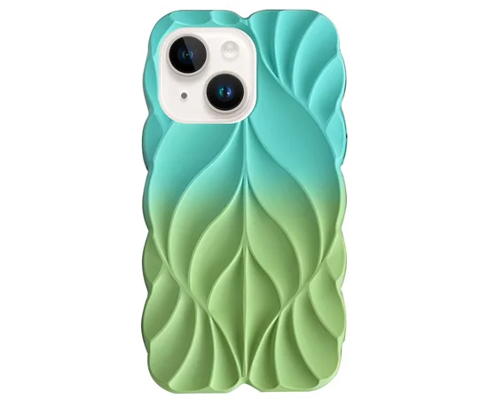 TPU чохол Leaf для Apple iPhone 14/13 (6.1") Marine Green / Mint