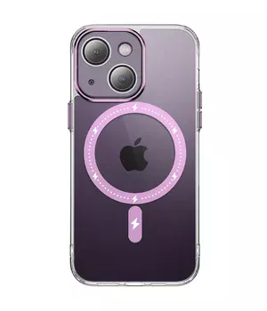 Чехол TPU+PC Colorful with MagSafe для Apple iPhone 14 (6.1") Pink