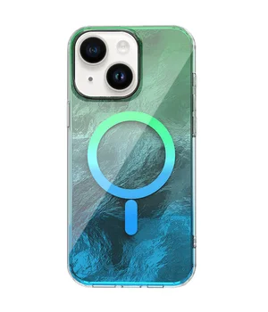 Чохол TPU Shiny Mountain (MagFit) для Apple iPhone 14/13 (6.1") Green / Blue