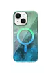 Чехол TPU Shiny Mountain (MagFit) для Apple iPhone 14 / 13 (6.1") Green / Blue