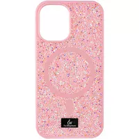 TPU чохол Bling World Rock Diamond with MagSafe для Apple iPhone 14 (6.1") Pink