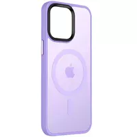 TPU+PC чохол Metal Buttons with MagSafe Colorful для Apple iPhone 14 (6.1") Бузковий