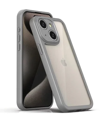 TPU чохол Transparent + Colour 1,5mm для Apple iPhone 14 (6.1") Grey