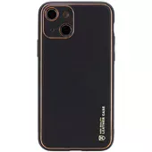 Кожаный чехол Xshield для Apple iPhone 14 (6.1") Черный / Black