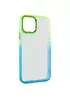 Чехол TPU+PC Fresh sip series для Apple iPhone 14 (6.1") Бирюзовый / Лимонный