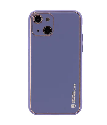 Шкіряний чохол Xshield для Apple iPhone 14 (6.1") Сірий / Lavender Gray