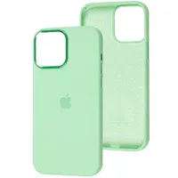 Чохол Silicone Case Metal Buttons (AA) для Apple iPhone 14 (6.1") Зелений / Pistachio