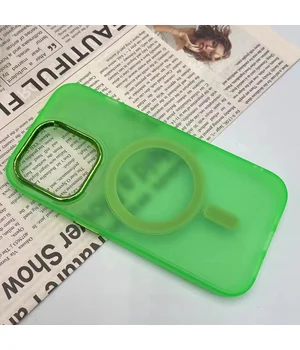 Чехол TPU+PC Lily with MagSafe для Apple iPhone 14 (6.1") Neon Green