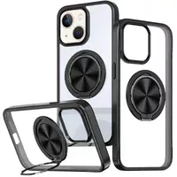 TPU+PC чохол Metal Ring with MagSafe для Apple iPhone 14 / 13 (6.1") Чорний