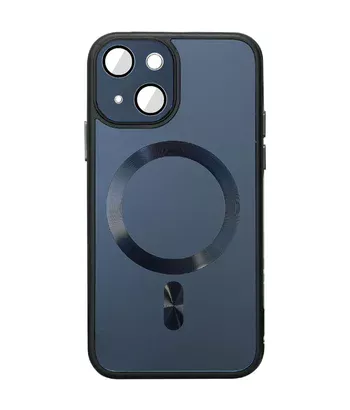 Чохол TPU+Glass Sapphire Midnight with MagSafe для Apple iPhone 14 (6.1") Чорний / Black