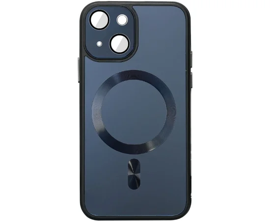 Чохол TPU+Glass Sapphire Midnight with MagSafe для Apple iPhone 14 (6.1") Чорний / Black