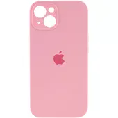 Чехол Silicone Case Full Camera Protective (AA) для Apple iPhone 14 (6.1") Розовый / Light pink