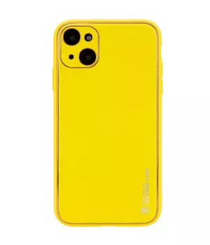 Кожаный чехол Xshield для Apple iPhone 14 (6.1") Желтый / Yellow