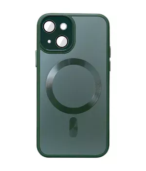 Чехол TPU+Glass Sapphire Midnight with MagSafe для Apple iPhone 14 (6.1") Зеленый / Forest green