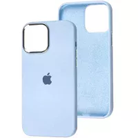 Чехол Silicone Case Metal Buttons (AA) для Apple iPhone 14 (6.1") Голубой / Cloud Blue