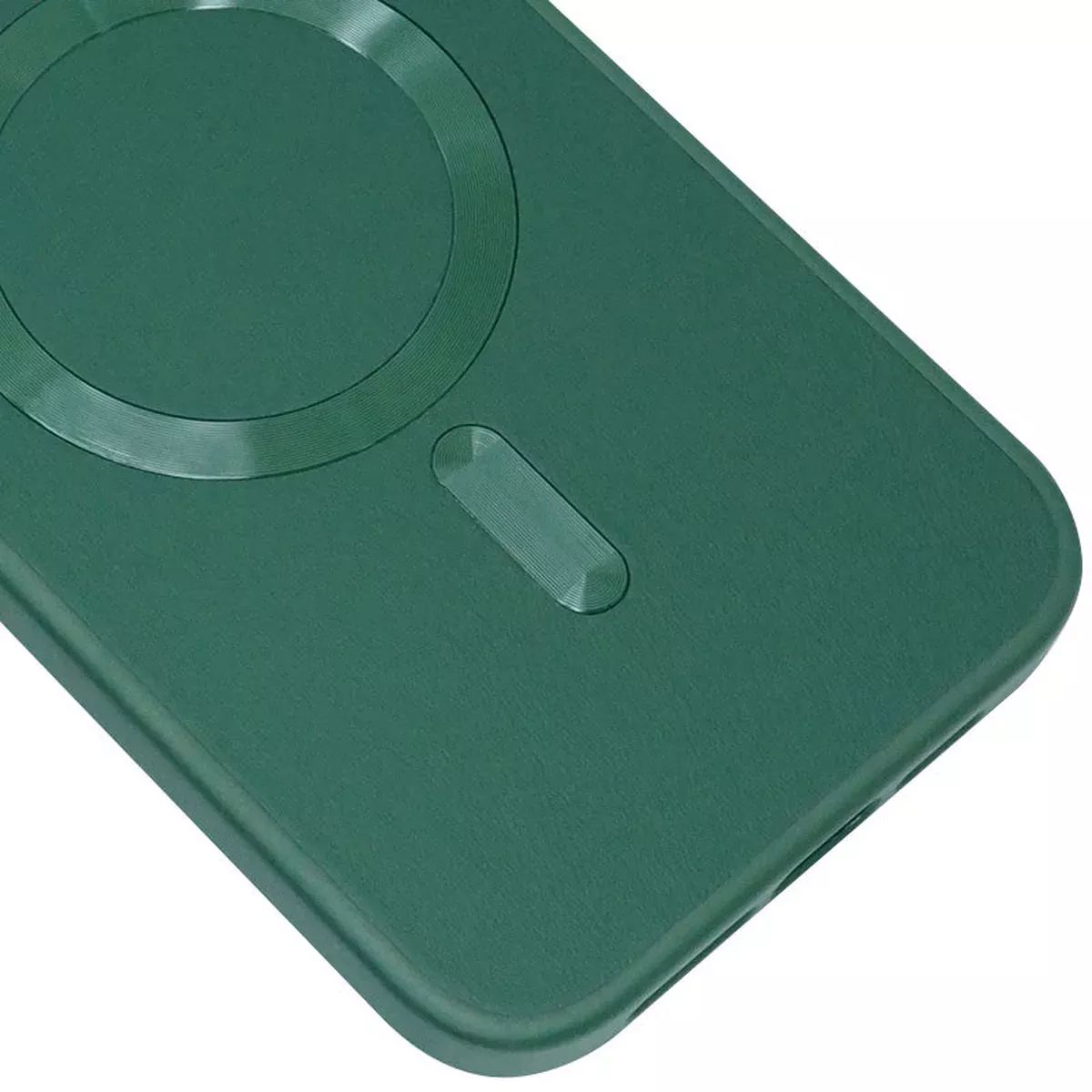 Кожаный чехол Bonbon Leather Metal Style with MagSafe для Apple iPhone 14 (6.1") Зеленый / Pine green