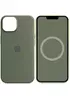 Чохол Silicone case (AAA) full with Magsafe and Animation для Apple iPhone 14 (6.1") Зелений / Olive