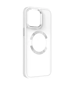 TPU чохол Bonbon Metal Style with MagSafe для Apple iPhone 14 (6.1") Білий / White
