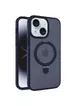 TPU+PC чохол Metal Buttons with MagSafe Colorful HQ Ring для Apple iPhone 14 / 13 (6.1") Dark Blue