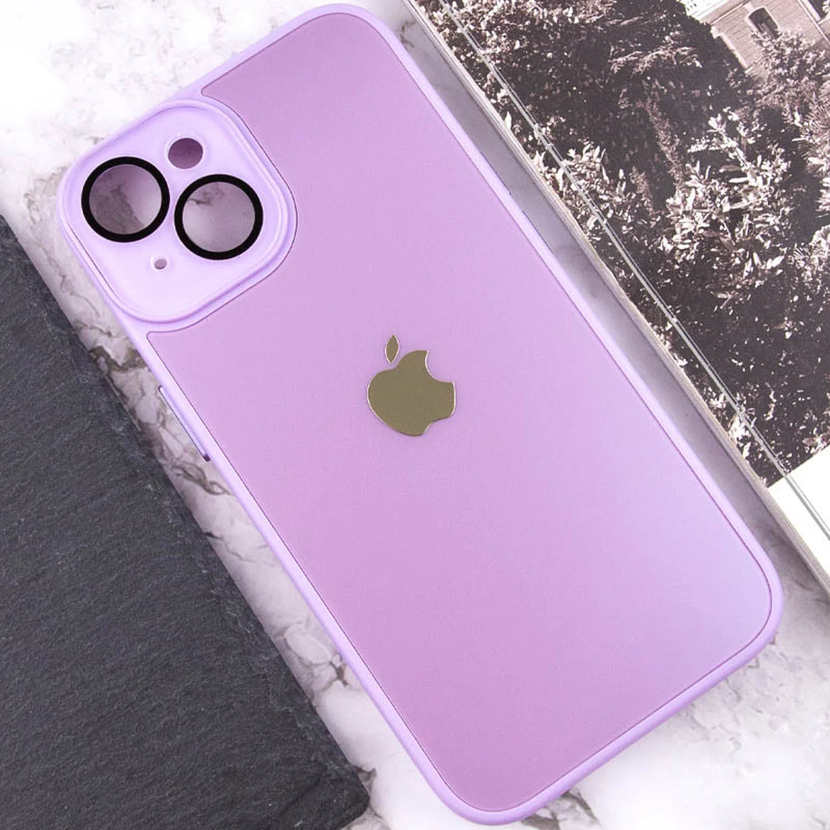 Чехол TPU+Glass Sapphire Midnight для Apple iPhone 14 (6.1") Сиреневый / Lilac