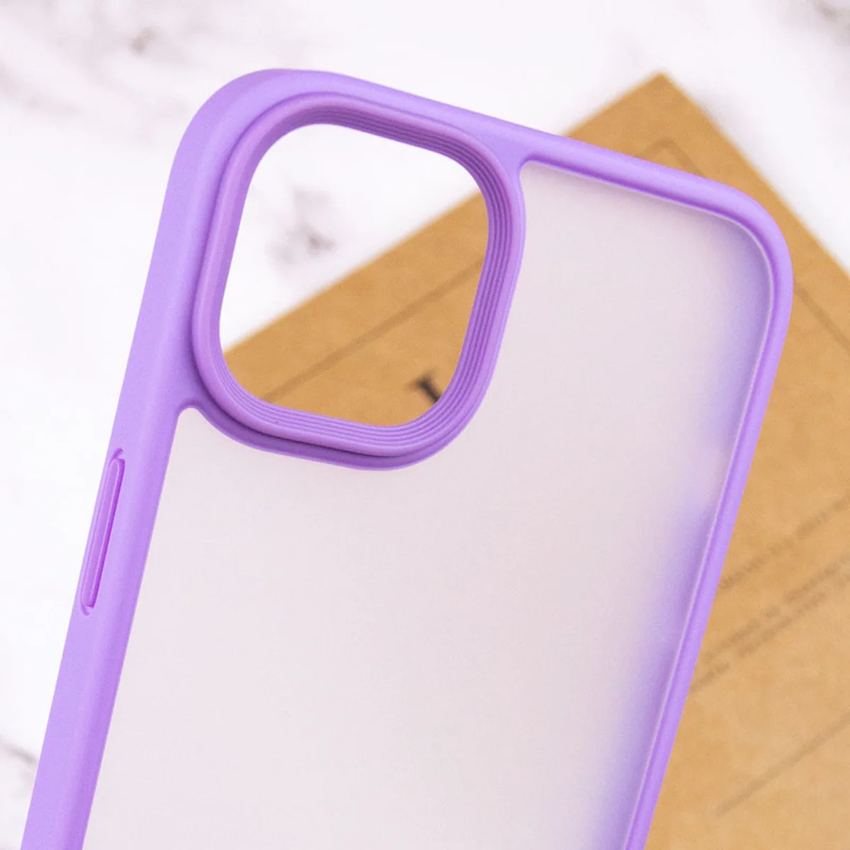 TPU+PC чехол Metal Buttons для Apple iPhone 15 Plus (6.7") Сиреневый