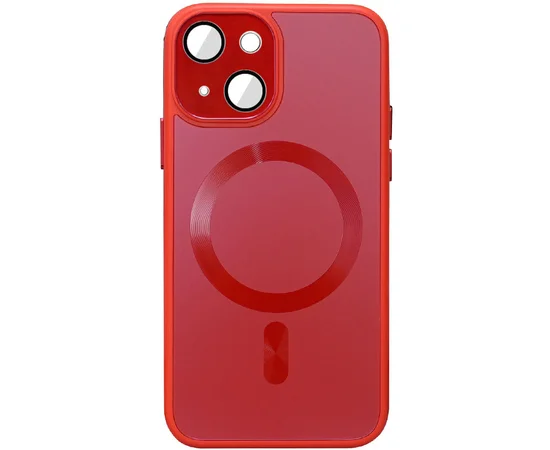 Чехол TPU+Glass Sapphire Midnight with MagSafe для Apple iPhone 15 Plus (6.7") Красный / Red