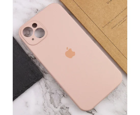 Чехол Silicone Case Full Camera Protective (AA) для Apple iPhone 15 Plus (6.7") Розовый / Pink Sand