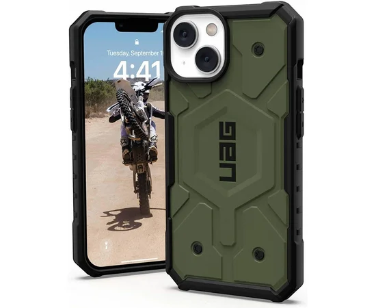 Ударопрочный чехол UAG Pathfinder with MagSafe для Apple iPhone 15 Plus / 14 Plus (6.7") Зеленый
