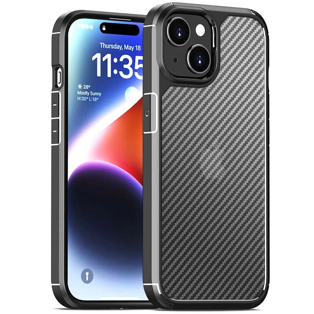 Чехол TPU+PC Line для Apple iPhone 15 Plus (6.7") Black