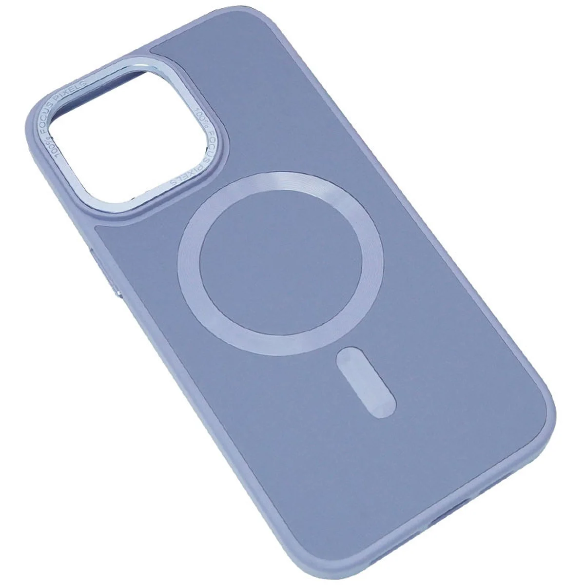 Кожаный чехол Bonbon Leather Metal Style with MagSafe для Apple iPhone 15 Plus (6.7") Голубой / Mist blue