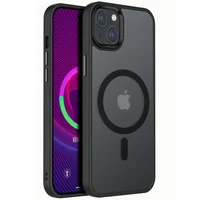 TPU+PC чехол Metal Buttons with MagSafe Colorful для Apple iPhone 15 Plus (6.7") Черный