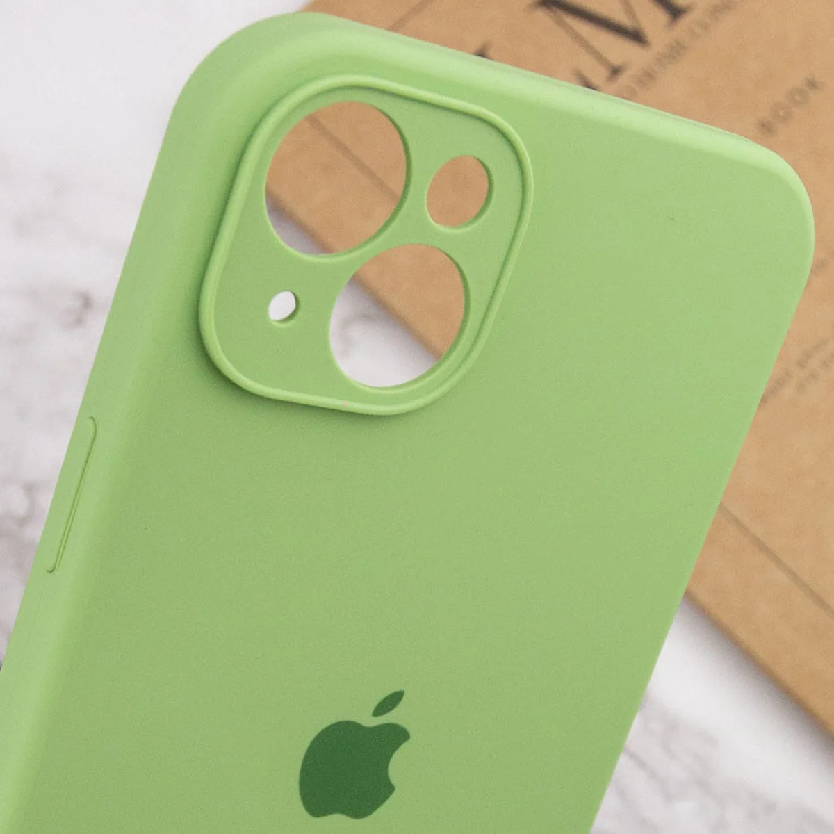 Чехол Silicone Case Full Camera Protective (AA) для Apple iPhone 15 Plus (6.7") Мятный / Mint