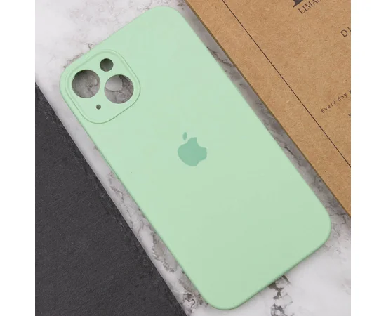 Чехол Silicone Case Full Camera Protective (AA) для Apple iPhone 15 Plus (6.7") Зеленый / Pistachio